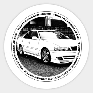 TOYOTA CHASER JZX100 Black 'N White 4 Sticker